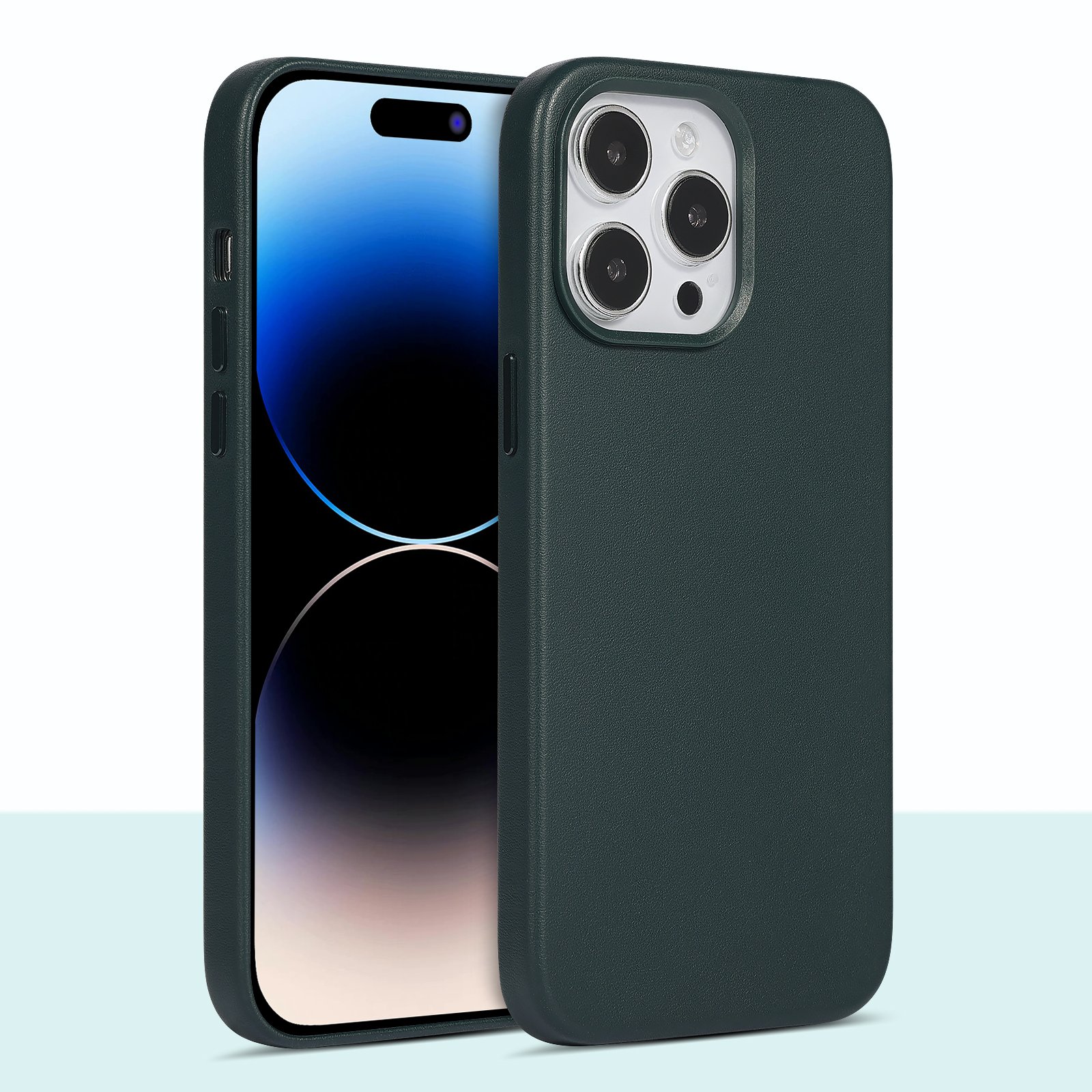 Wholesale Factory Custom European Nappa Leather Case Smooth with wireless charger mobile phone cases for iPhone 14 pro max