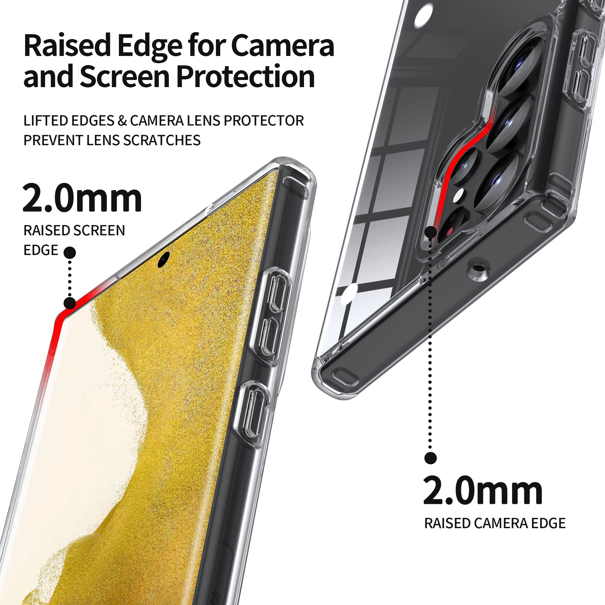 LEEU DESIGN For Samsung Galaxy S23ultra Mobile Phone Case New Transparent Clear S23plus Hybrid Pc Tpu Phone Cover