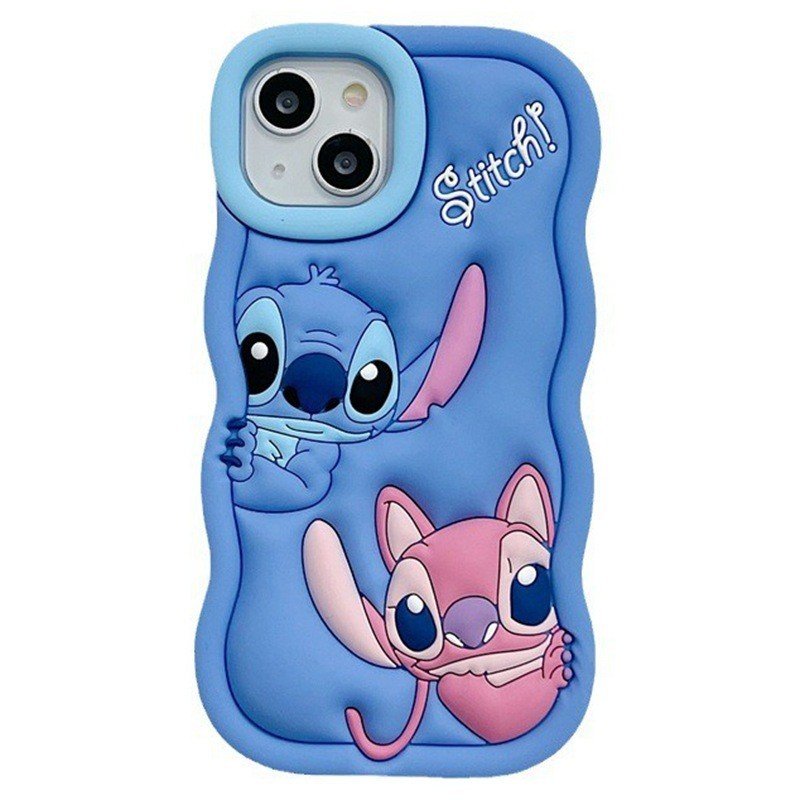 New Cute 3D Stitch Silicone Mobile Phone Case For iPhone 16 15 14 13 12 11 Pro max Fashion Cartoon Rubber Shockproof Back Cover