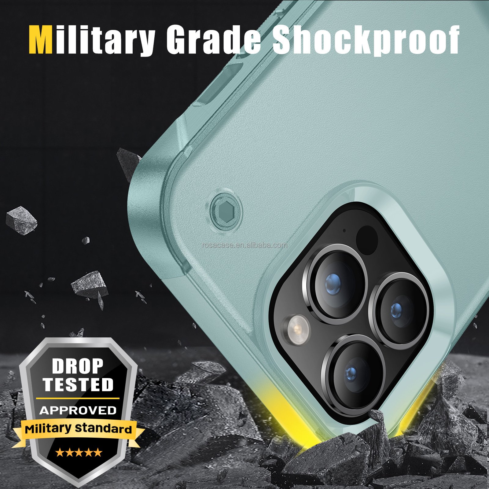 For iPhone 16 Case Full Protective Case with Kickstand TPU PC Shockproof Mobile Phone Case for iPhone 16 Pro Max