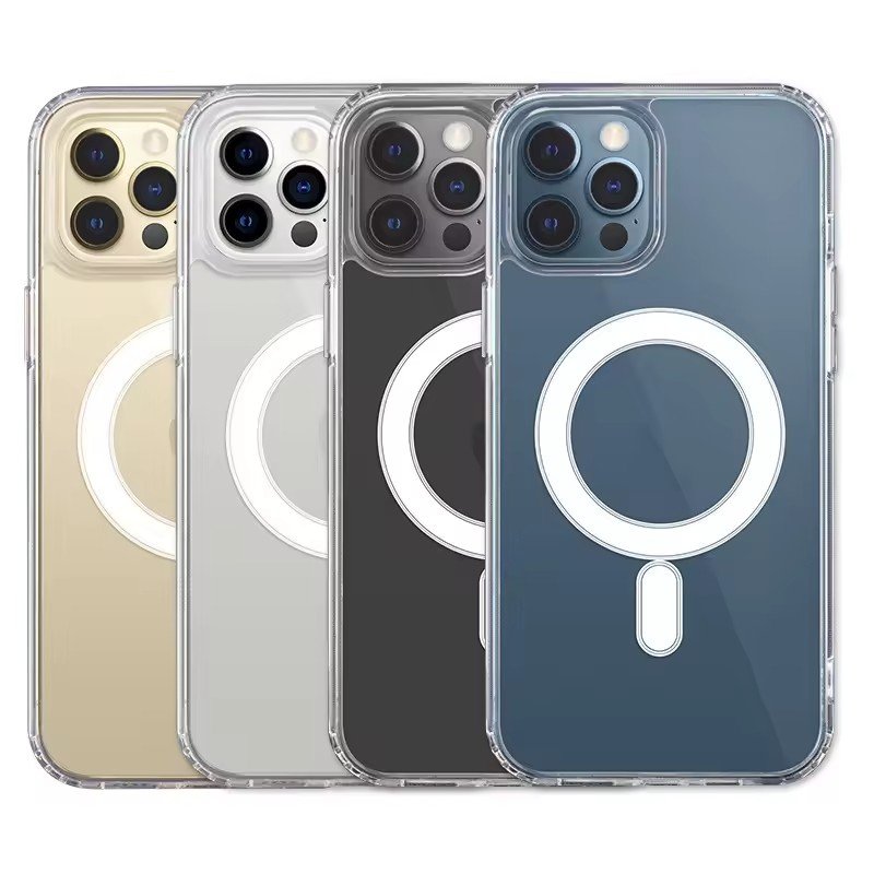 Original Quality Silicone Magnetic Mag Mobile Phone Back Cover Clear Safe Cases For Iphone 14 15 13 Pro Max