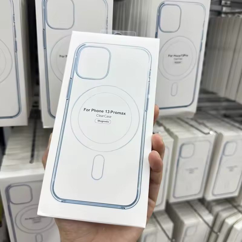 Original Quality Silicone Magnetic Mag Mobile Phone Back Cover Clear Safe Cases For Iphone 14 15 13 Pro Max