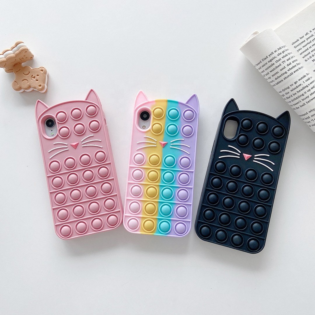 Hot Sales Custom Logo Cute Silicone Mobile Phone Case For Phone 7 8 plus xs max 12 13 pro max Phone Case