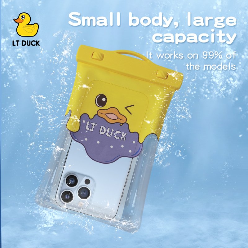 Cute duck pattern TPU Universal Waterproof Phone Case Water Proof Bag Diving Floating Waterproof Phone Bag For travel swimming