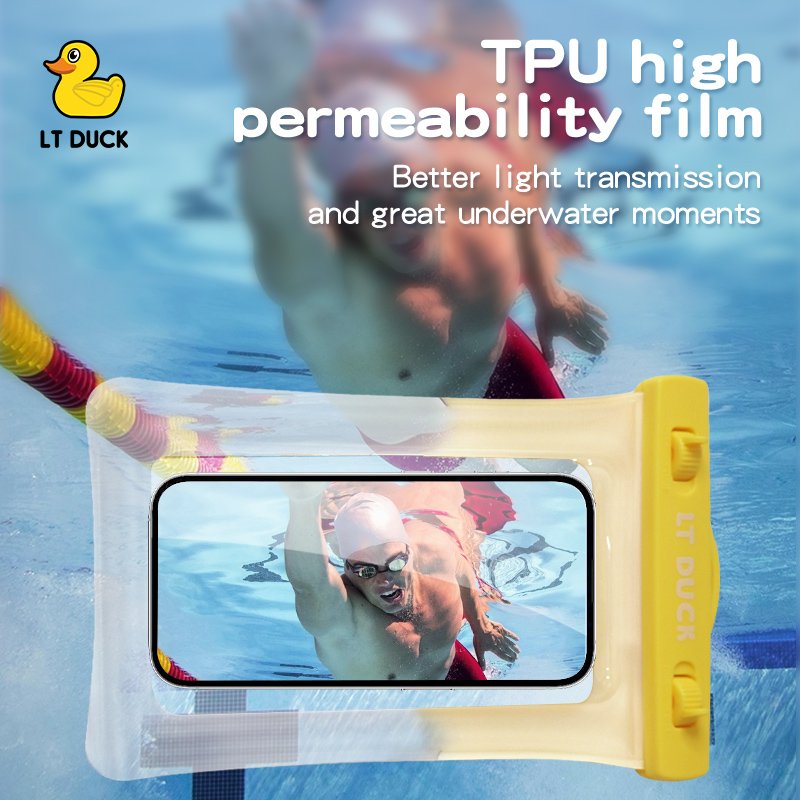 Cute duck pattern TPU Universal Waterproof Phone Case Water Proof Bag Diving Floating Waterproof Phone Bag For travel swimming