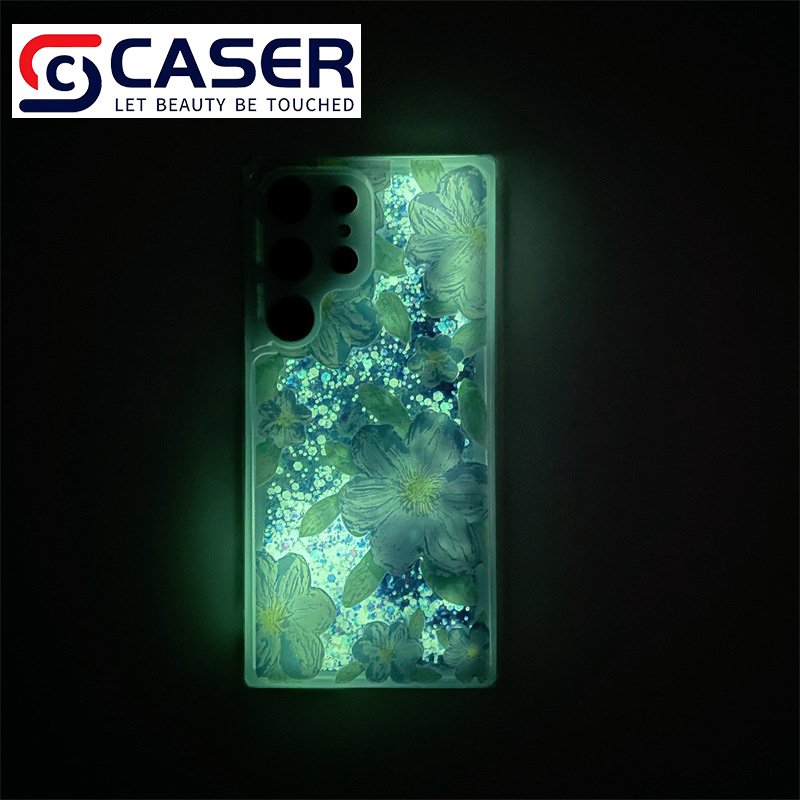 Fashion Luminous Quicksand Flower Liquid Glitter Phone Case Best Transparent Women Mobile Phone Case For Samsung S22/S23ultra