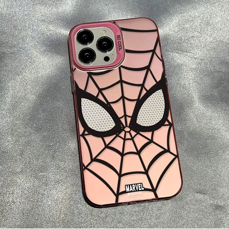 Marvel Spider Man Plain Multistep TPU Soft Phone Case For iPhone 15 14 13 12 11 Pro Max XR XS 7 8 Plus Soft Silicone Cool Cover