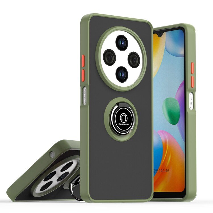 Car Magnetic Mobile Phone Case For Redmi 14C Ring Stand Holder Matte Phone Case For iPhone 14 Y 13 Pro Max 12 11 Pro