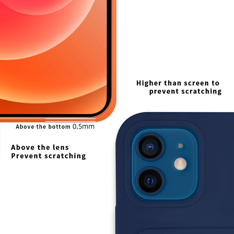 Wholesale Customized Color Soft TPU Silicone Card Holder Back Cover Shockproof Mobile Phone Case for iPhone14 13 Pro Max