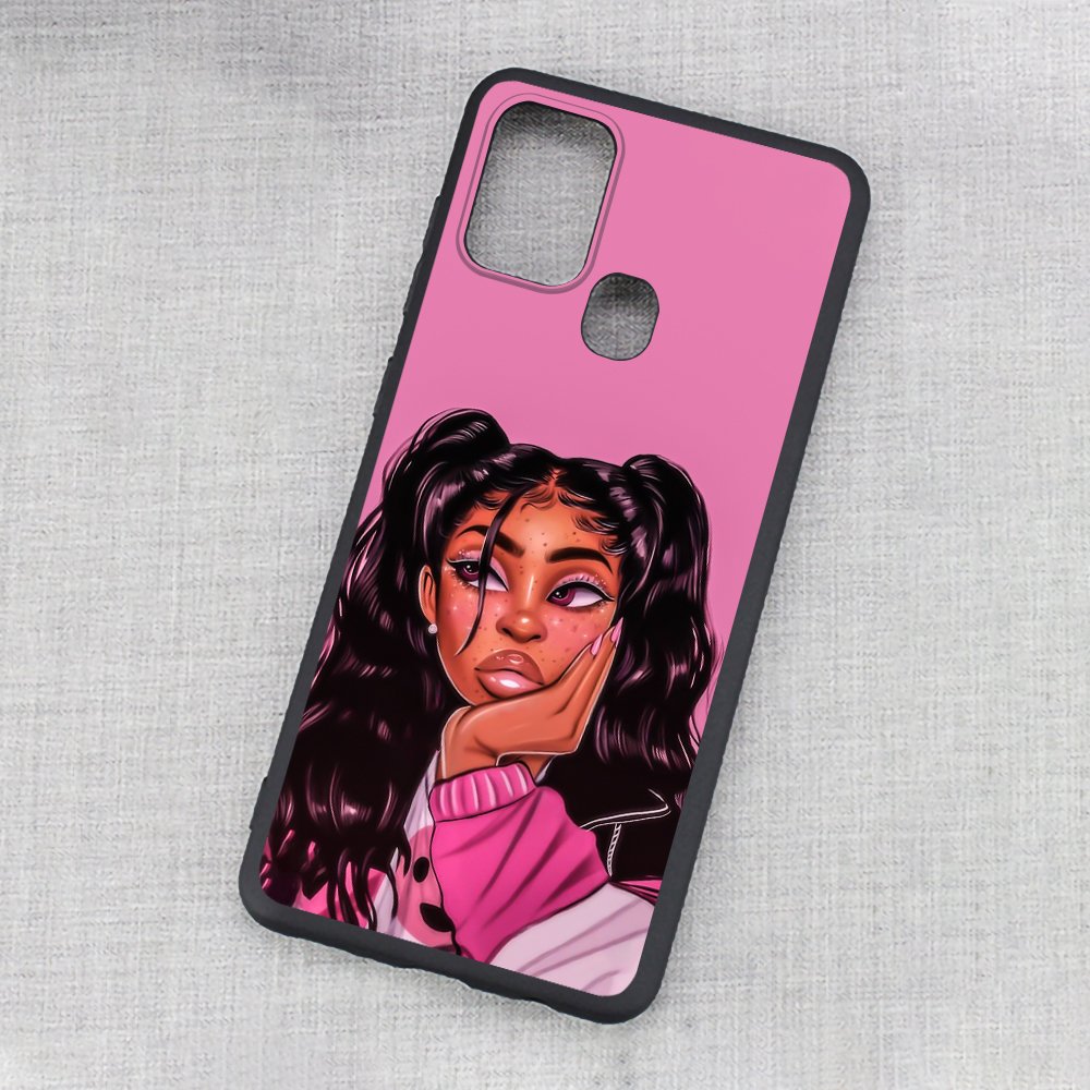Cartoon paint black girls Soft cell Phone Case For Samsung Galaxy A54