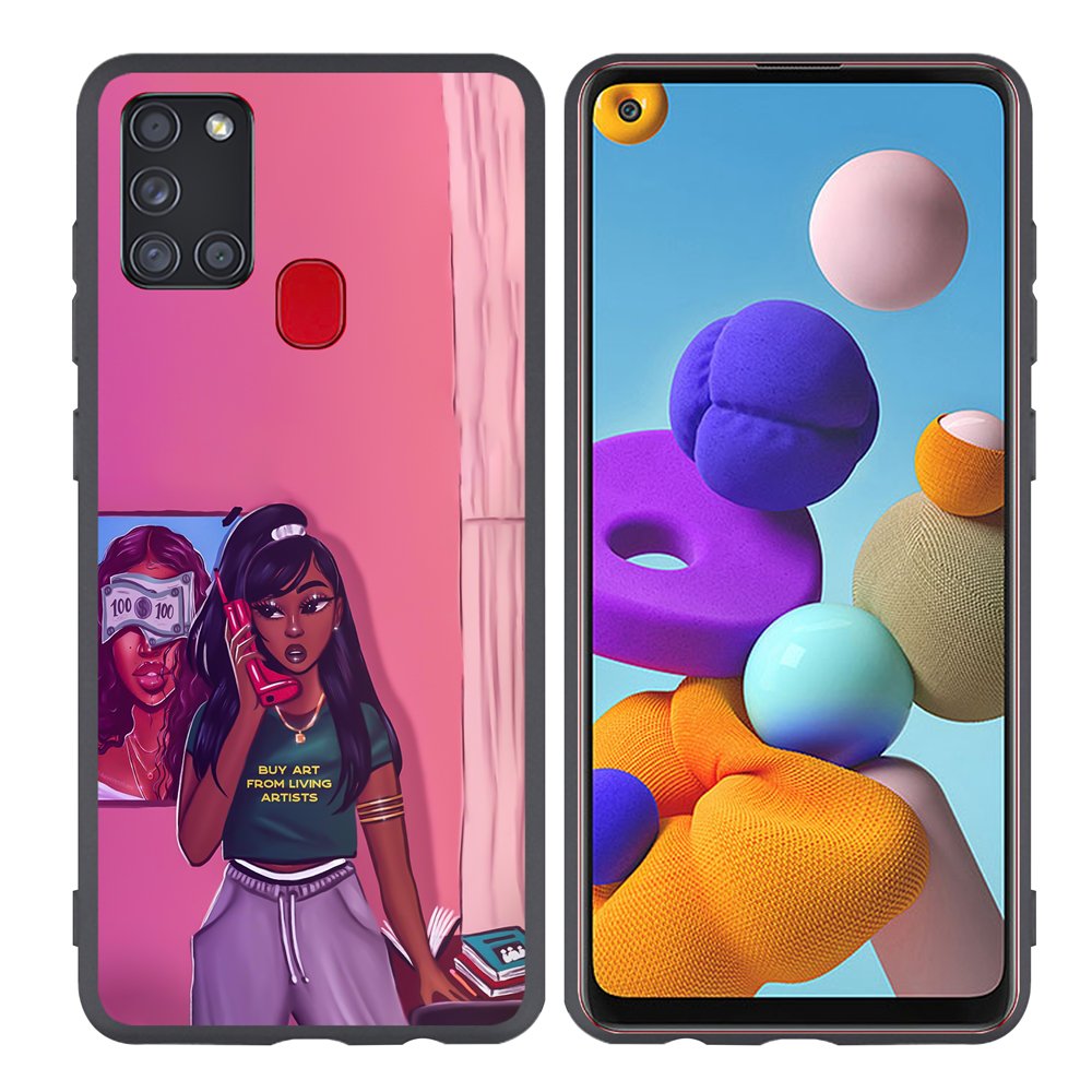 Cartoon paint black girls Soft cell Phone Case For Samsung Galaxy A54