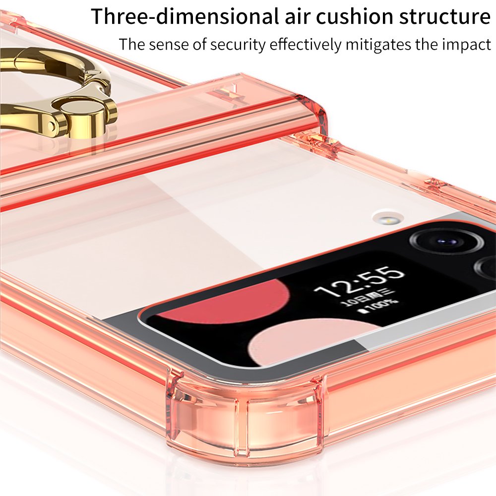 For Samsung Galaxy Z Flip 5 Flip 6 Mobile Phone Case with Hinge Protection Full Cover Hard PC Shockproof Slim Transparent Covers