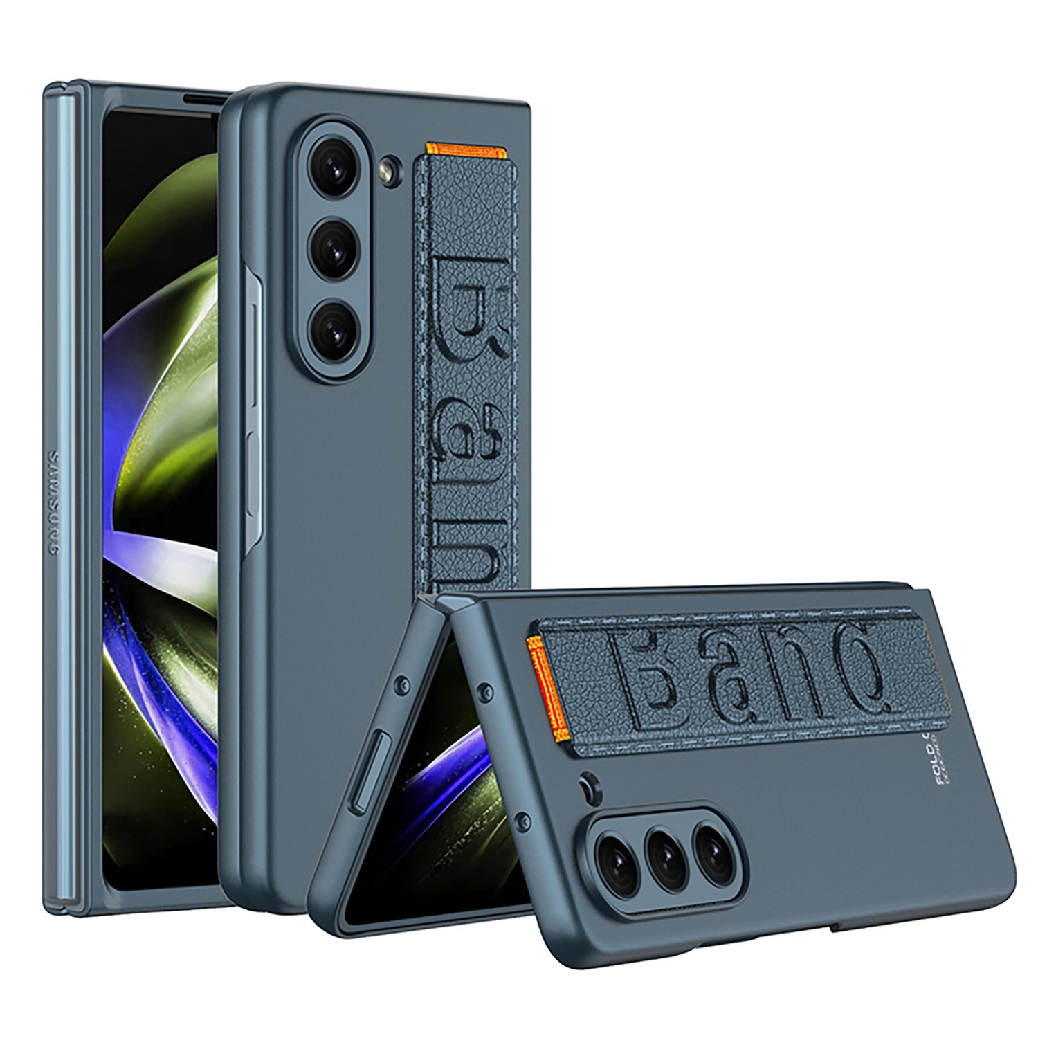 Luxury Silicon Foldable Case For Z Fold 6 5 Flip 6 Wristband Phone Case For Samsung Z Fold 6 Fold 5