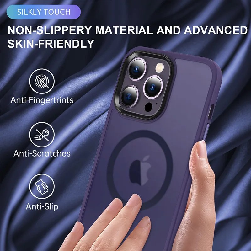 Leyi High Quality Shockproof Phone Cases Wireless Charging Cover Matte Skin Feel Phone Cases for Iphone 15 14 13 12 Pro Max