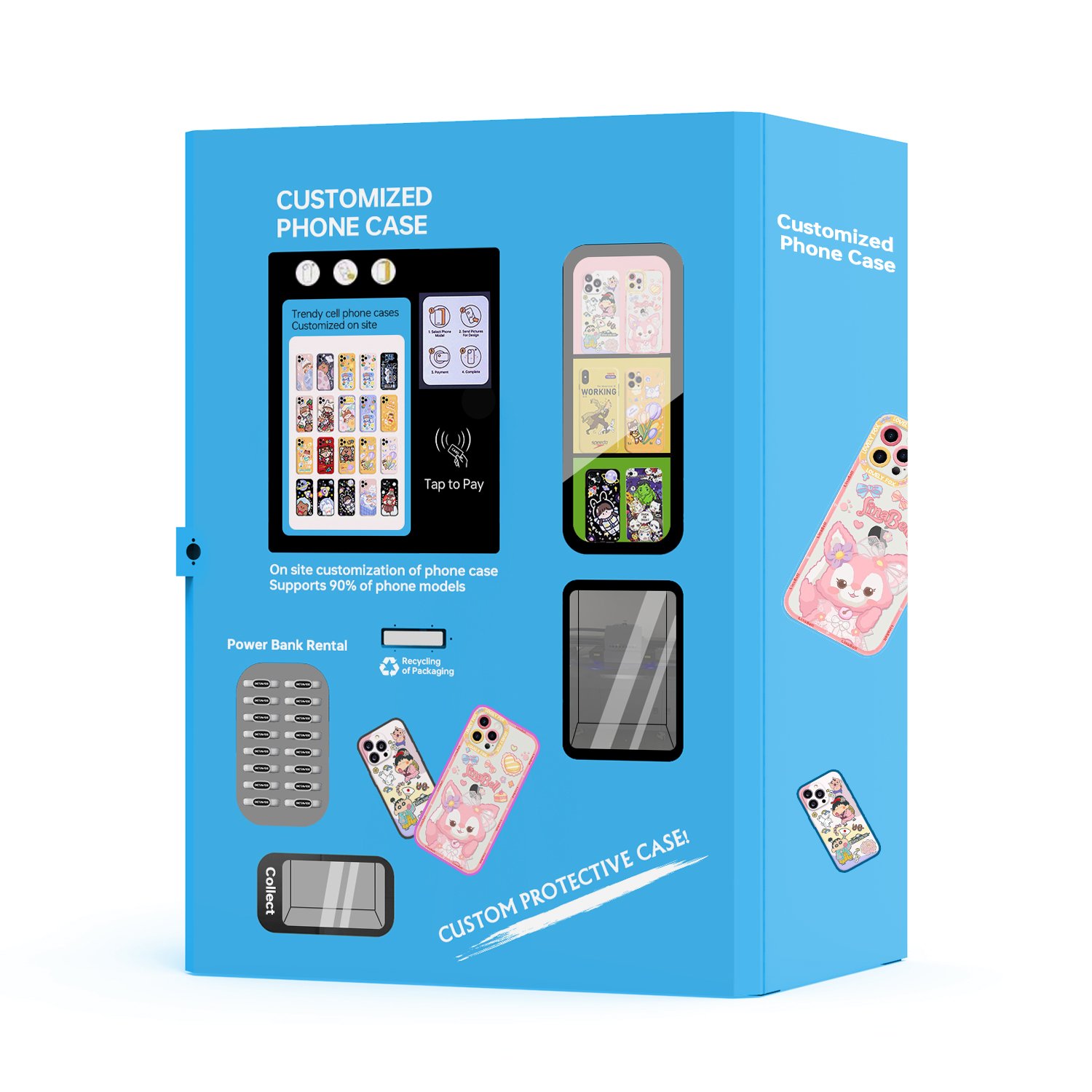 Automatic vending machine for event and party phone cases printing