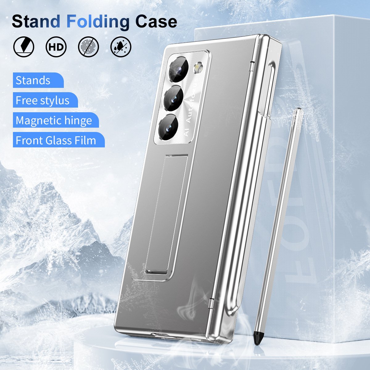 NEW design with film Z Fold 6 mobile Phone case Magnetic hinge folding all inclusive protective electroplated phone case