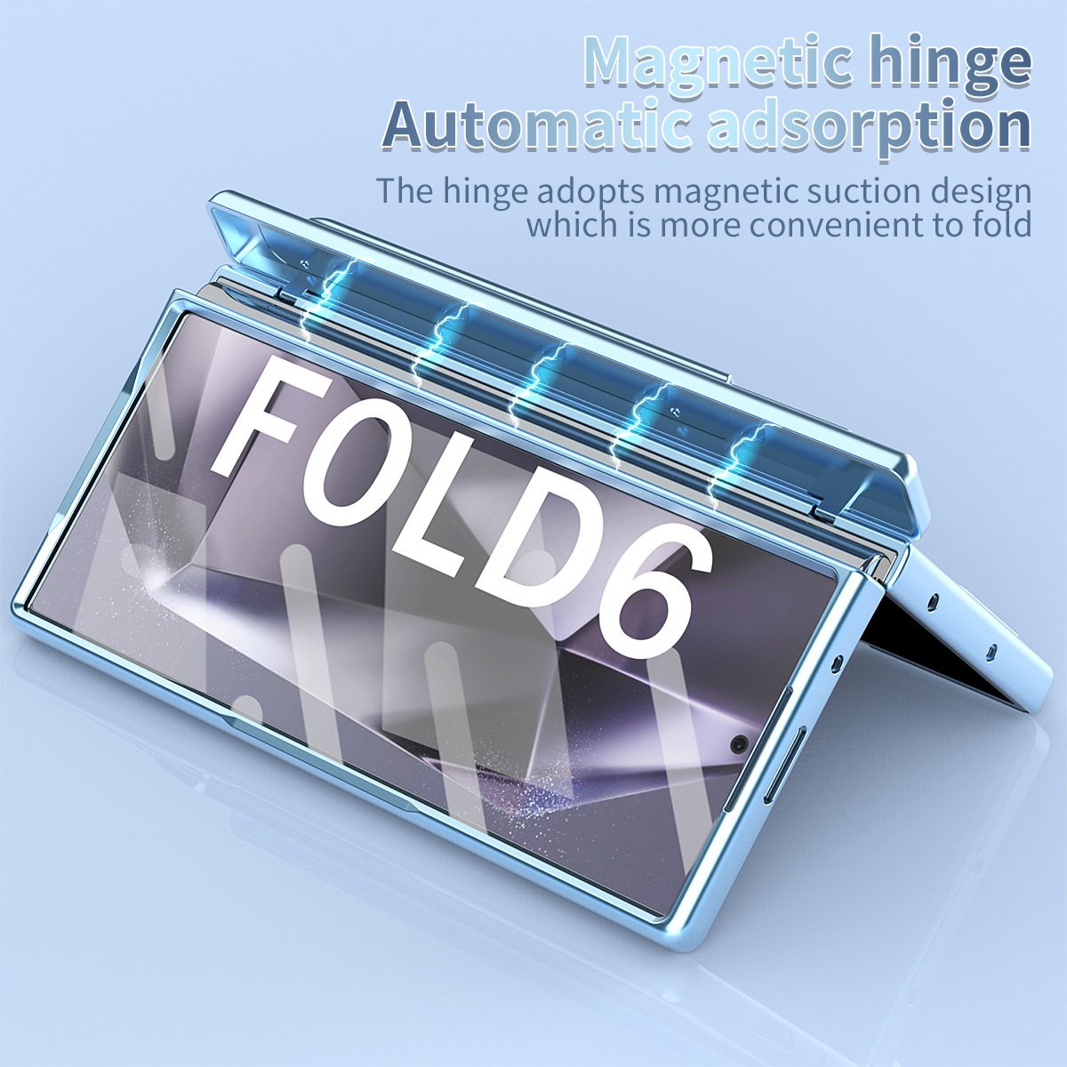 NEW design with film Z Fold 6 mobile Phone case Magnetic hinge folding all inclusive protective electroplated phone case