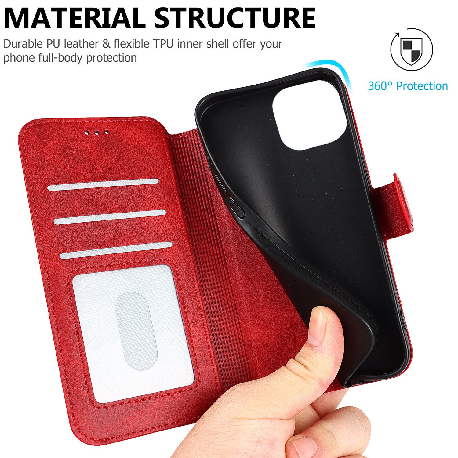 Hot Selling Black PU Leather Wallet Phone Case Fine Design Multifunctional Mobile Phone Case Factory Price