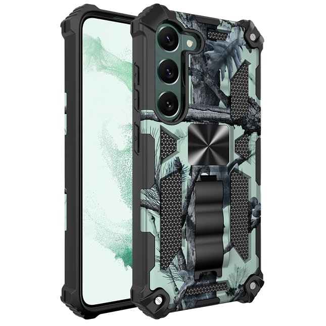 Shockproof Camouflage TPU PC Armor Case For Samsung Galaxy S24 S23 Plus S22 Ultra A35 A05 A14 5G Hybrid Car Mount Holder Cover