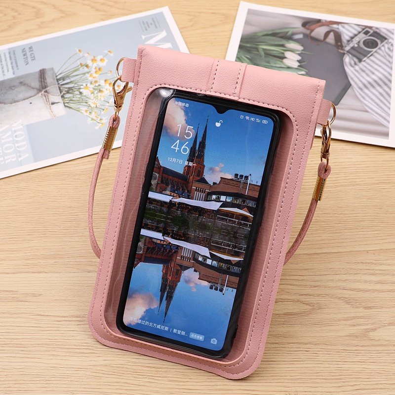2021 Wholesale New Style Lock Mobile Phone Bag Female Fashion Shoulder Crossbody Phone Case Touch Screen Waterproof Student Bag