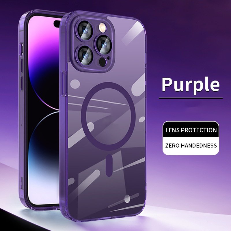 Clear Acrylic Magnetic Mobile Phone Case For iPhone 15 14 13 12 Pro max Magnet Lens glass film colorful Shockproof Back Cover