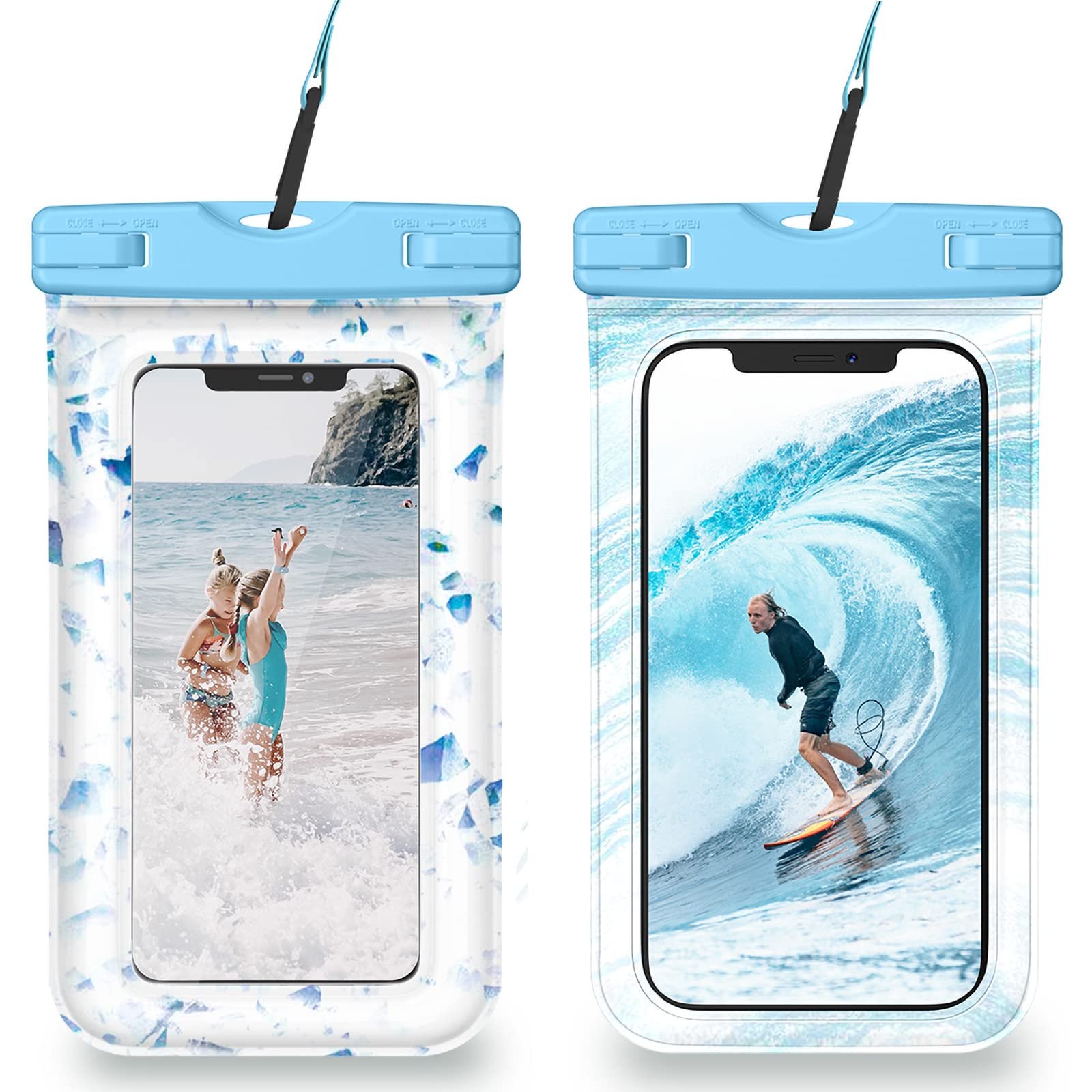 Waterproof Phone Pouch, Floating IPX8 Waterproof Cellphone Case Underwater Dry Bag for iPhone 13 Pro Max Mini 12 11 SE XS XR 8