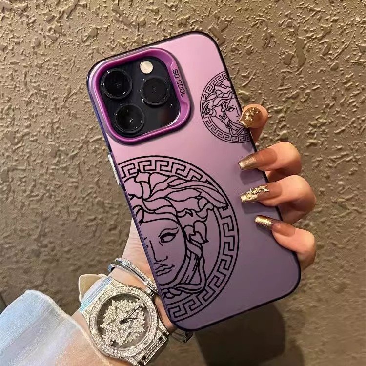 Designer Luxury Electroplated trendy luxury brand suitable for iphone 16promax phone case for iPhone 15 14pro retro style 13