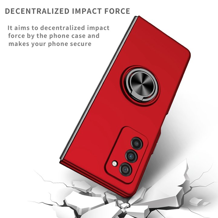With Finger Ring Hard Phone Case for Samsung Galaxy Z Fold 6 5 4 3 5G Fold 2 1 Car Mount Magnetic Holder Protective Cover
