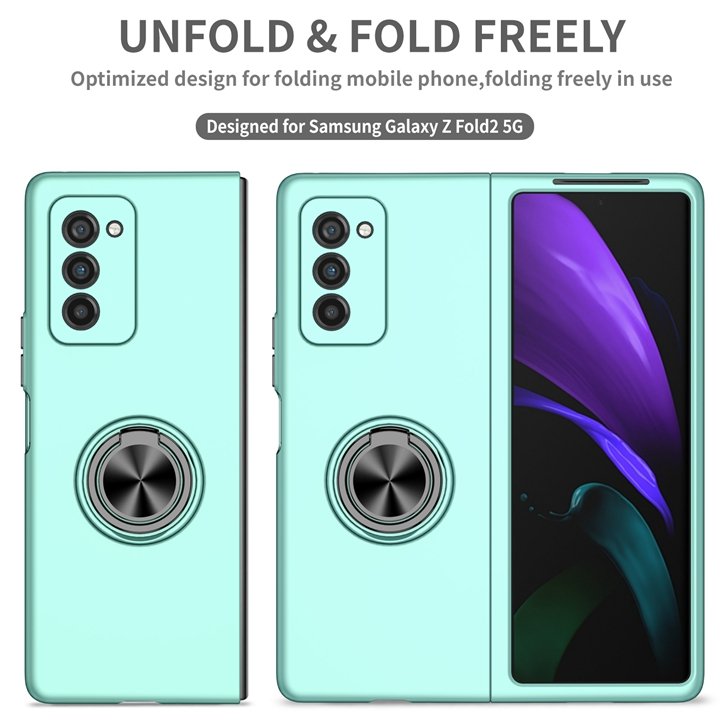 With Finger Ring Hard Phone Case for Samsung Galaxy Z Fold 6 5 4 3 5G Fold 2 1 Car Mount Magnetic Holder Protective Cover