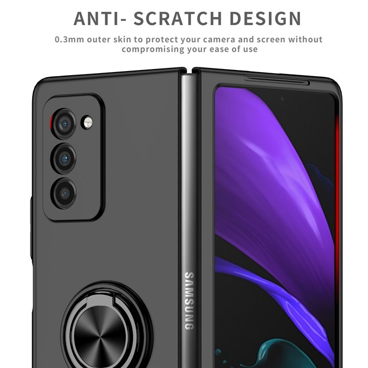 With Finger Ring Hard Phone Case for Samsung Galaxy Z Fold 6 5 4 3 5G Fold 2 1 Car Mount Magnetic Holder Protective Cover
