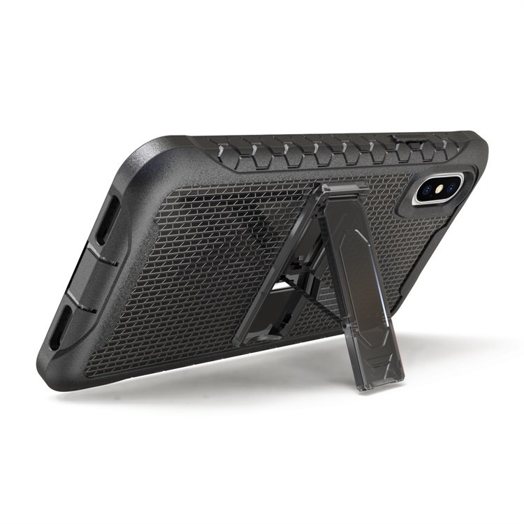 Heavy Duty Red Universal Kickstand Cover Case for iPhone X XS Built-in Armor Design with Free Sample Shockproof TPU PC Material