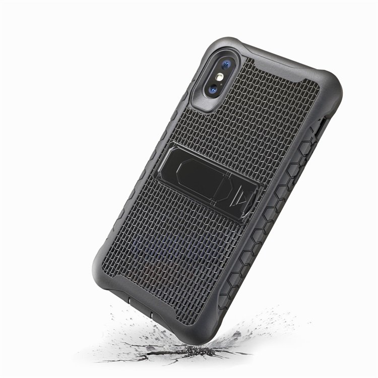 Heavy Duty Red Universal Kickstand Cover Case for iPhone X XS Built-in Armor Design with Free Sample Shockproof TPU PC Material