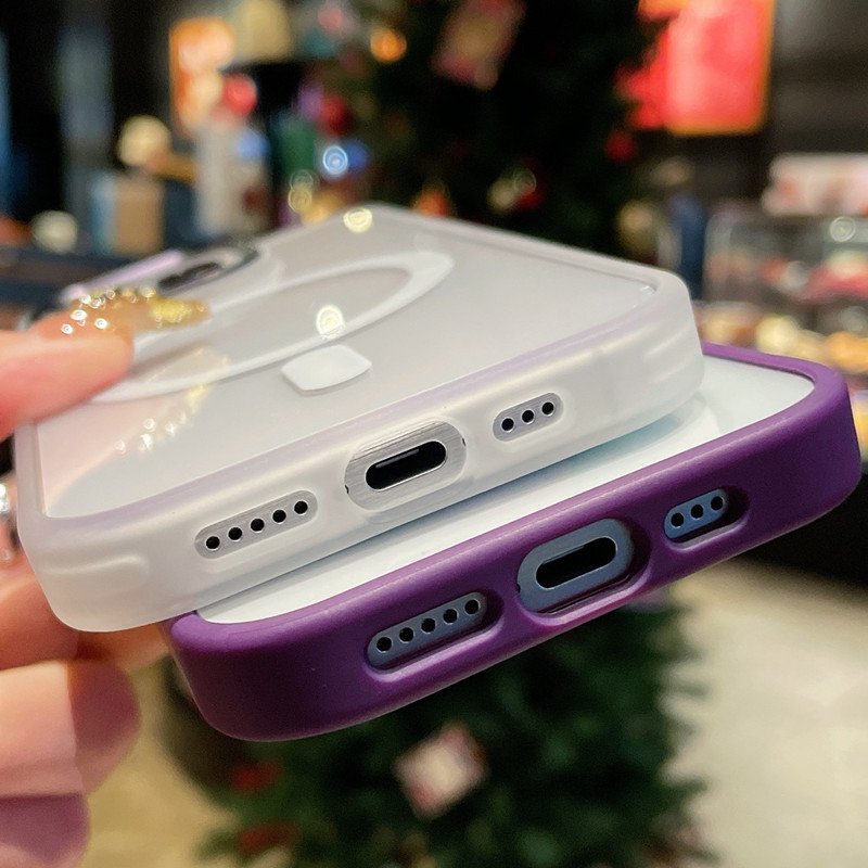 New design Transparent acrylic Magnetic suction phone case for iphone 11 12 13 14 15 16 promax anti-fall phone accessories 2024