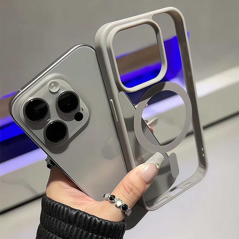 New design Transparent acrylic Magnetic suction phone case for iphone 11 12 13 14 15 16 promax anti-fall phone accessories 2024