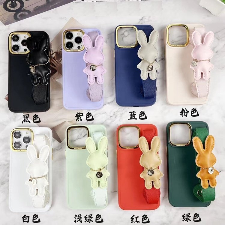 fashion wholesale price diy rabbit doll strap kickstand wrist band mobile phone case for iphone 15 14 13 12 11 pro max plus 7 8
