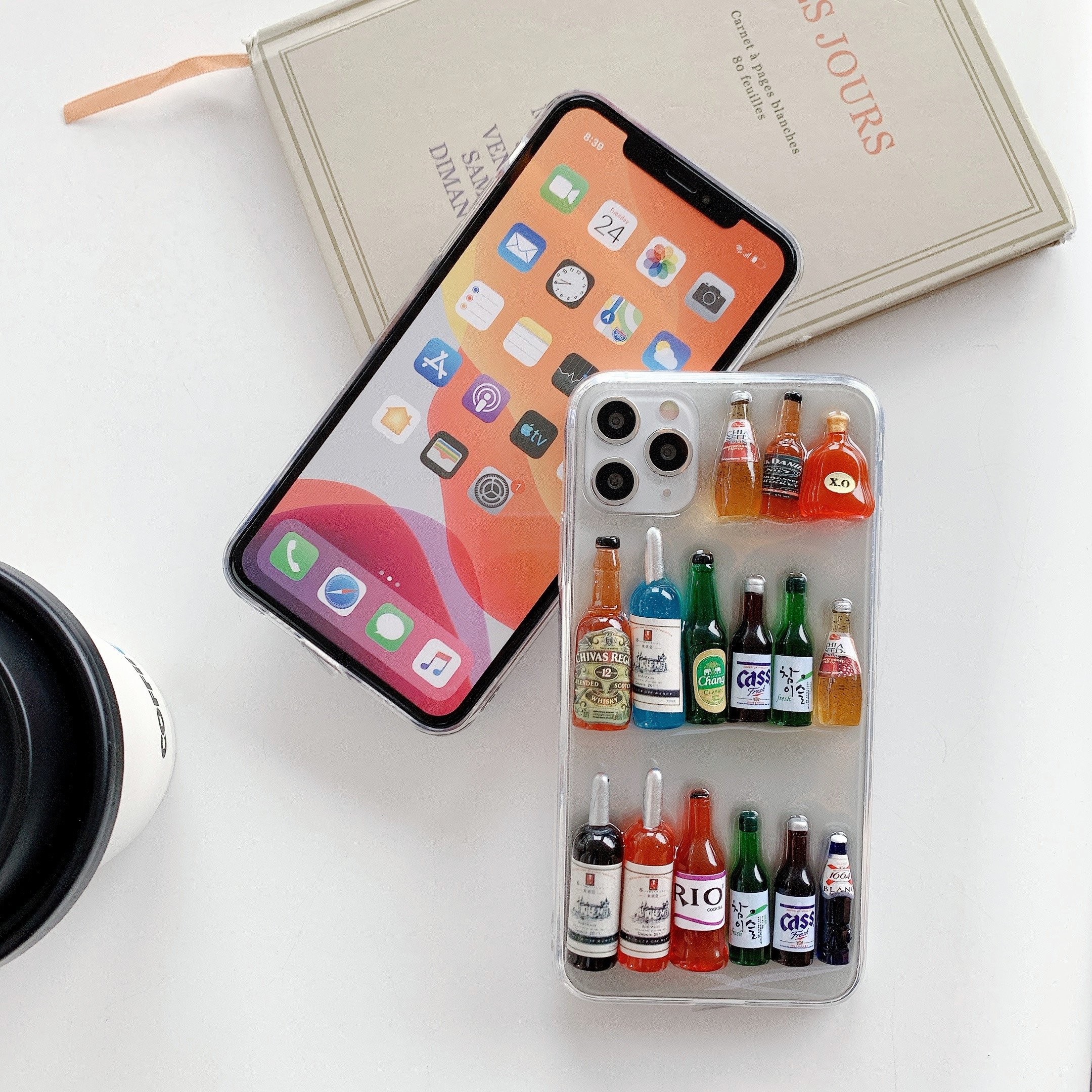 Hot Ins The 3D Wine Bottle Phone Case for iPhone 11 12Pro Max X XS XR Max 7 8Plus Fashion Creative Protect Cover Accessories 16