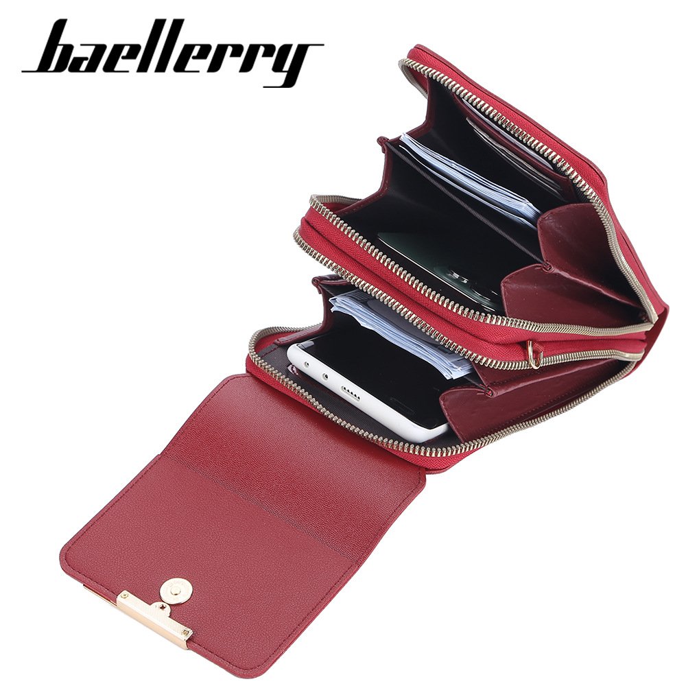 Fashion Luxury Women Crossbody Handbag Pu Leather Mini Touch Screen Mobile Phone Wallet