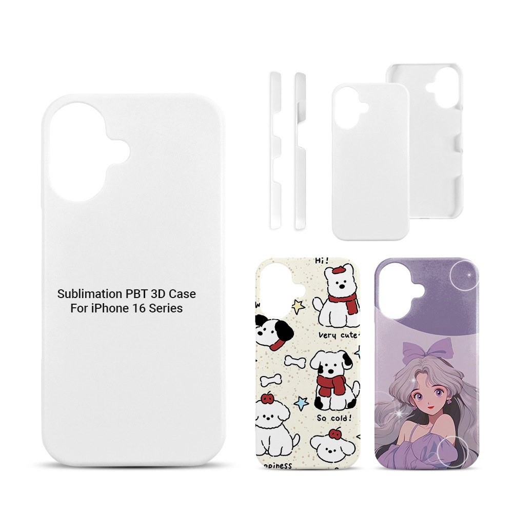 White Matt Glossy Hard Plastic PC PBT 3D Sublimation Heat Transfer Blank Mobile Phone Cases for iPhone 16 Series 16 Pro Max
