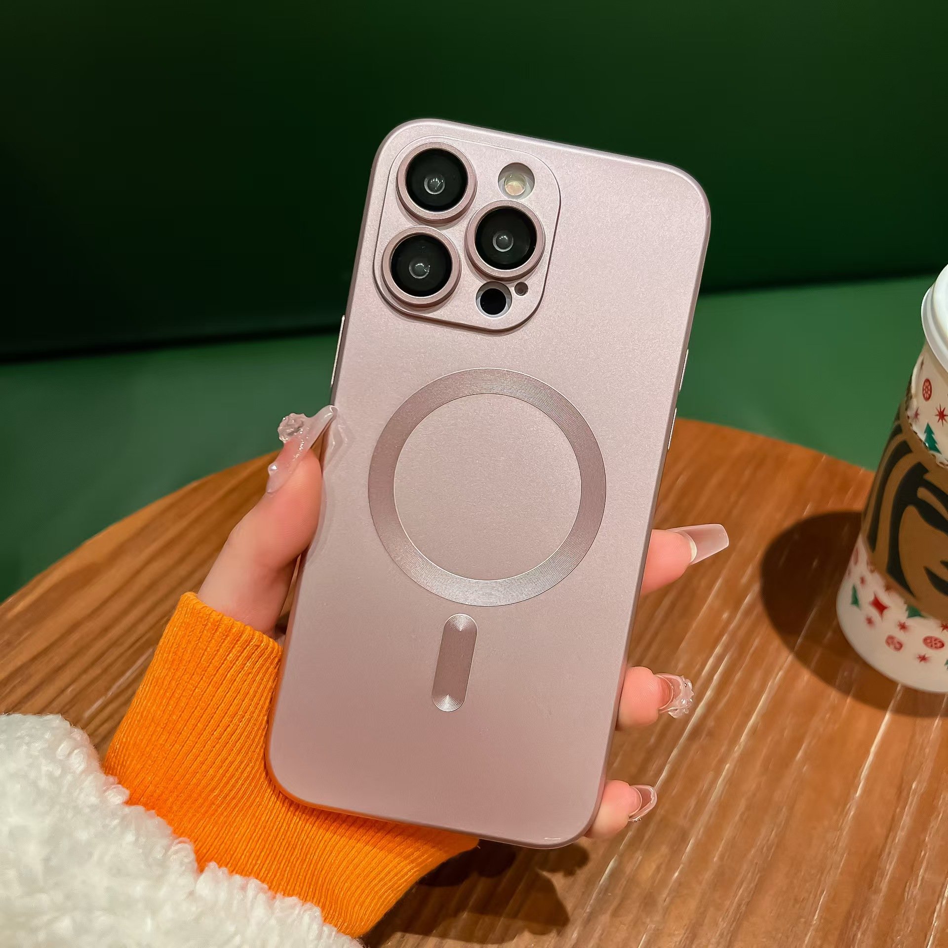 Electroplating magnetic phone case lens film mobile phone case full cover anti-fall suitable for iPhone 16promax 15plus 14