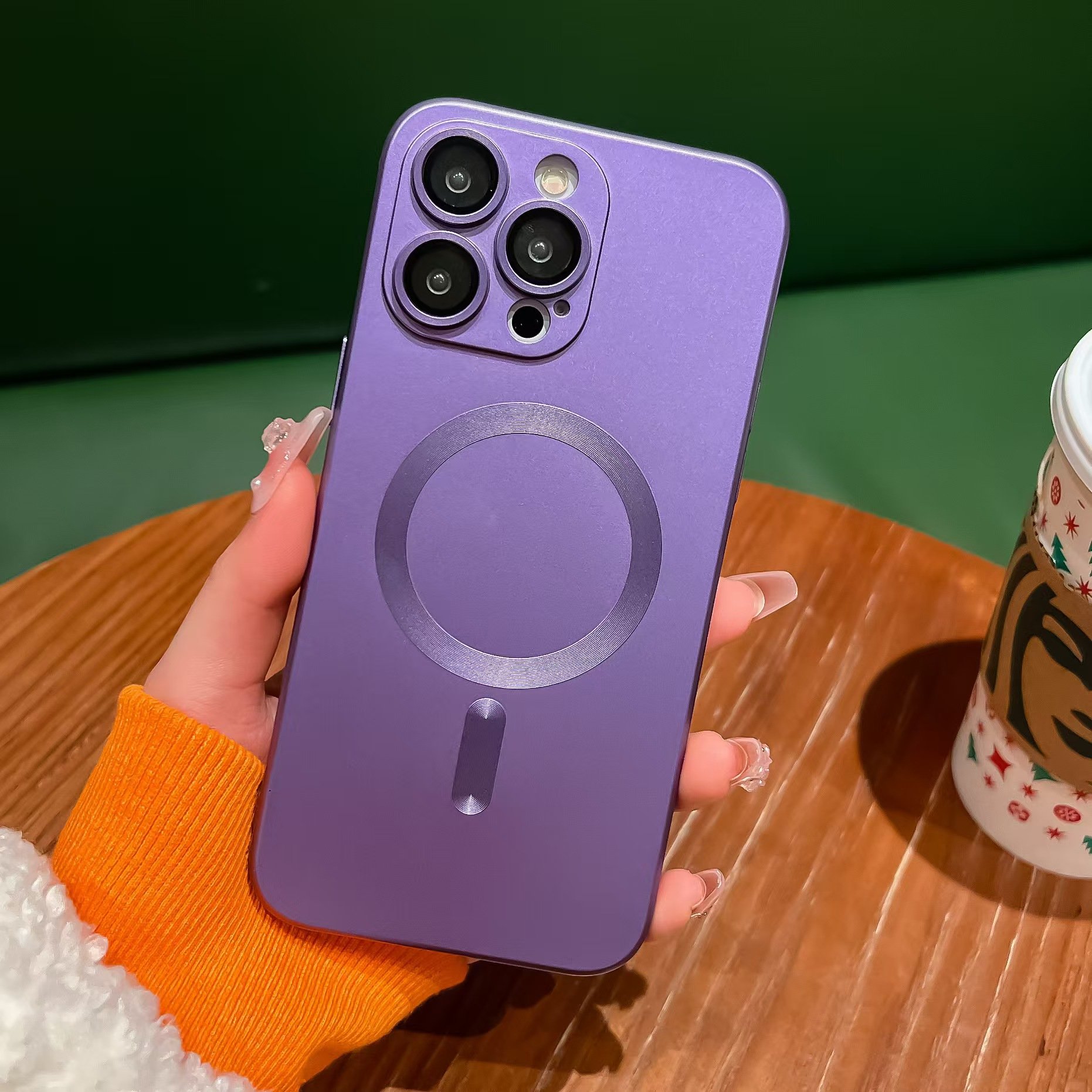 Electroplating magnetic phone case lens film mobile phone case full cover anti-fall suitable for iPhone 16promax 15plus 14
