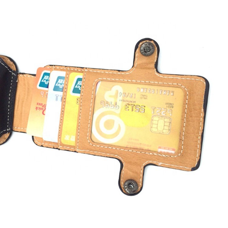 Universal PU Leather Waist Pack Holster Belt Pouch Mobile Phone Case with Card Holders