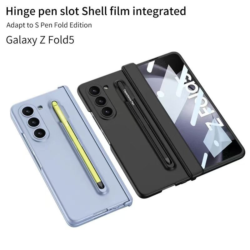 Applicable to Samsung z fold 6 mobile phone case business side stand 3-in-1 magnetic hinge frosted protective case with pen