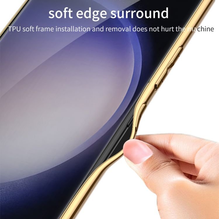 Electroplated plain leather s23 phone case crocodile skin pattern for samsung s23 ultra case for samsung s23 case