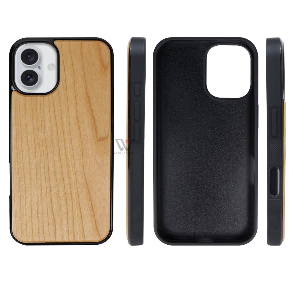Fashion Blank Cherry Engraved Wood Phone Case For iPhone 14 Plus Mobile Phone Cases