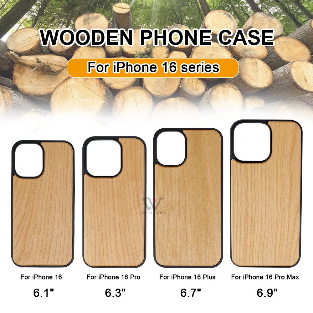 Fashion Blank Cherry Engraved Wood Phone Case For iPhone 14 Plus Mobile Phone Cases