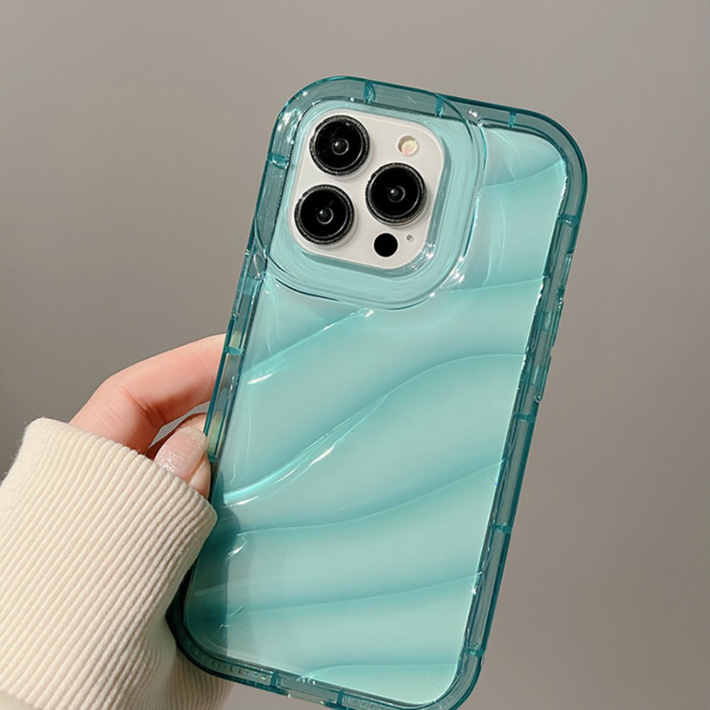 Wavy Texture Case Silicone Shockproof Bumper Cover Transparent for Iphone 15 14 13 12 11 Pro Max X XS XR 8 7 Plus Luxury TPU 16