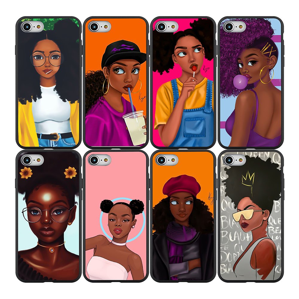 Cartoon painting gentle girls Matte Soft Phone Case For iPhone SE3 16