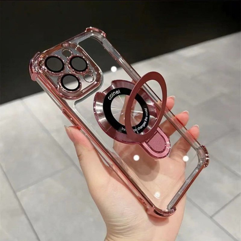 magnetic mobile phone case for iphone 15 pro max magnetic kickstand case clear back cover for iphone 15 pro max