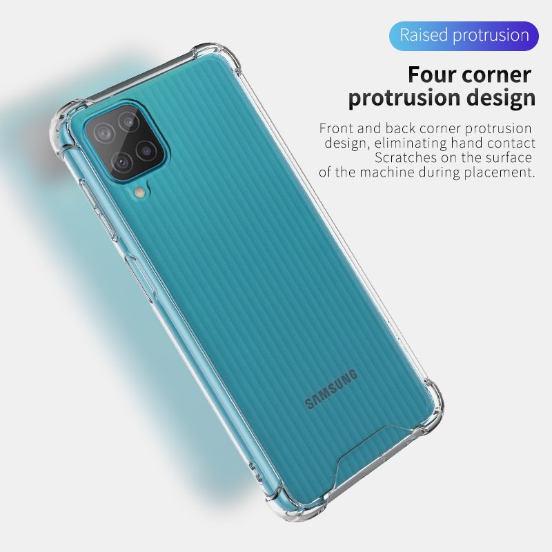 Mobile Phone Case For Samsung Galaxy M12 Back Cover Anti shock Transparent TPU PC 1.5mm