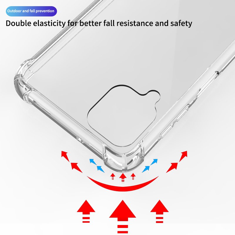 Mobile Phone Case For Samsung Galaxy M12 Back Cover Anti shock Transparent TPU PC 1.5mm